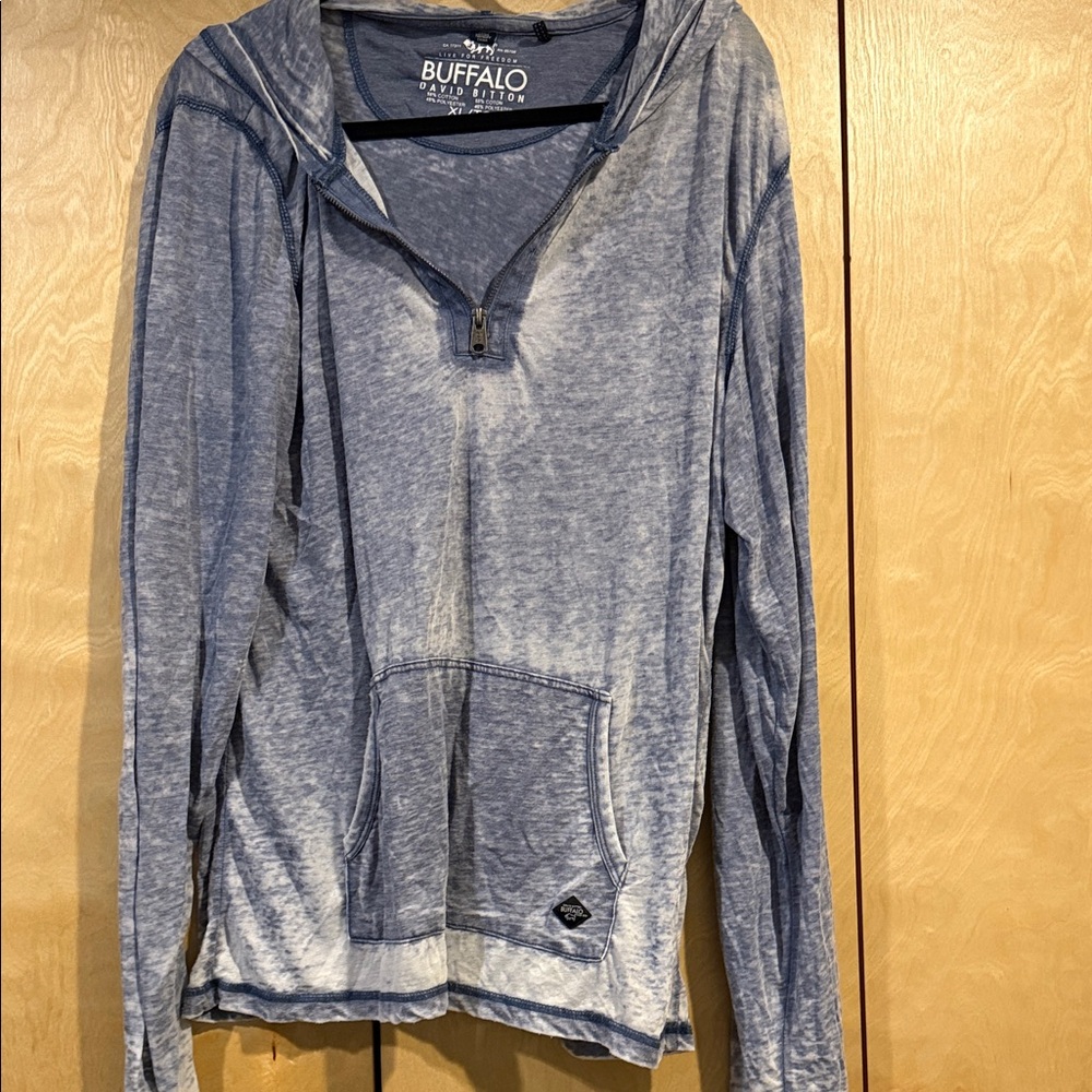 Buffalo David Bitton Washed Blue Hoodie